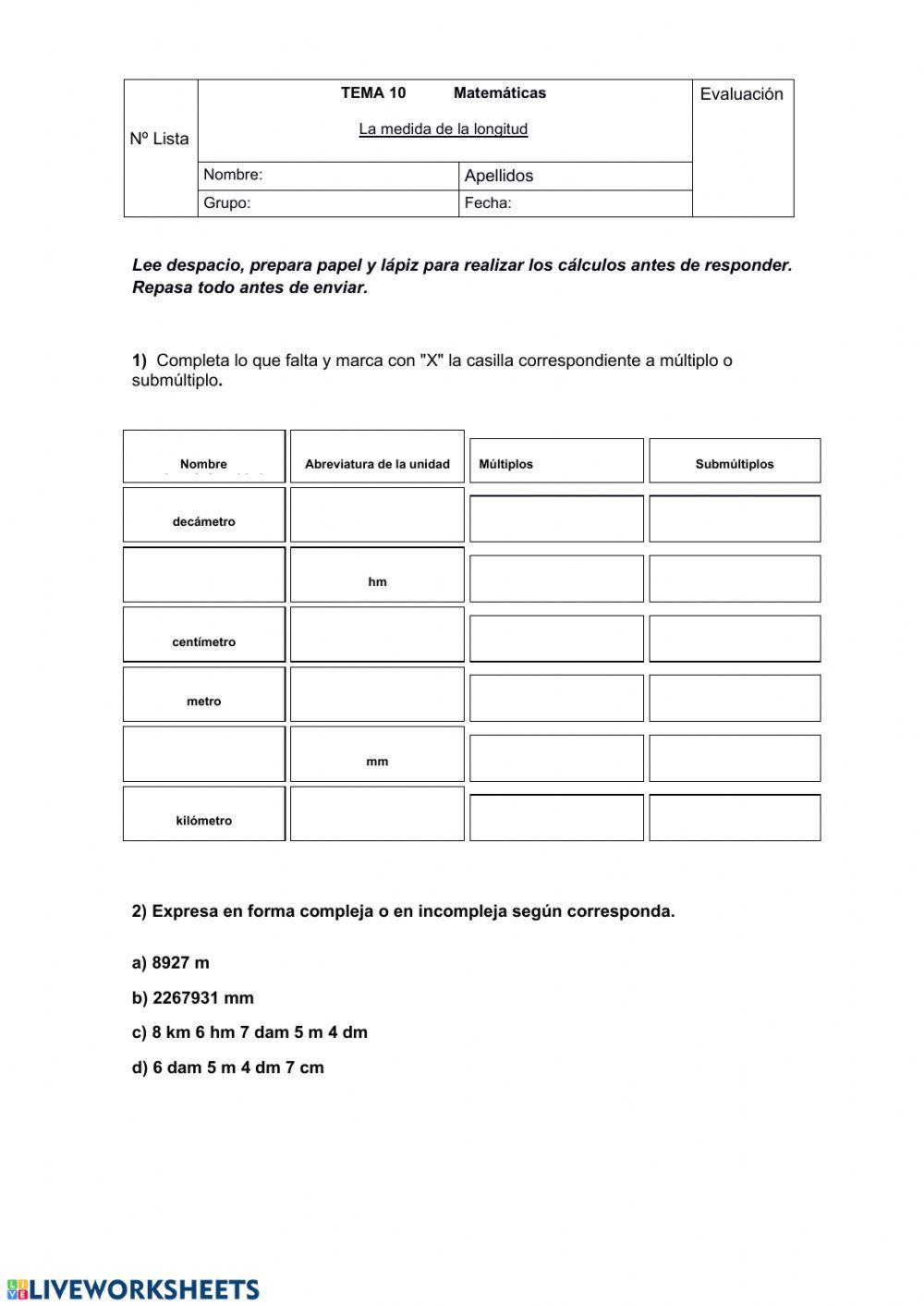 La medida de longitud