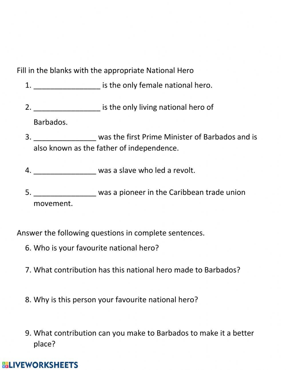 National Heroes of Barbados