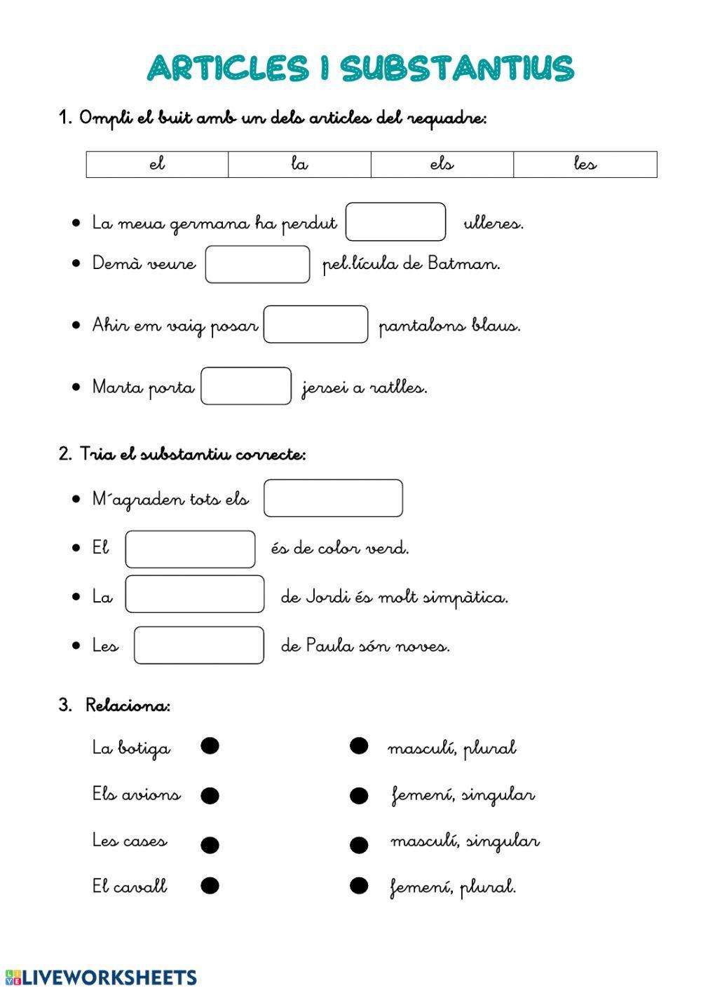 Articles i substantius Articles i substantius