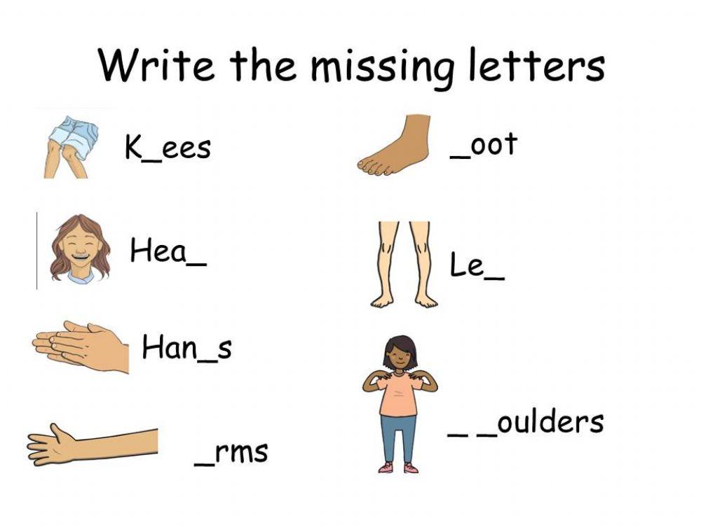 Write the missing letter