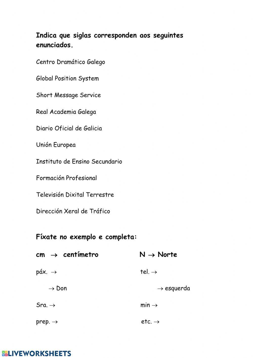 As siglas e as abreviaturas