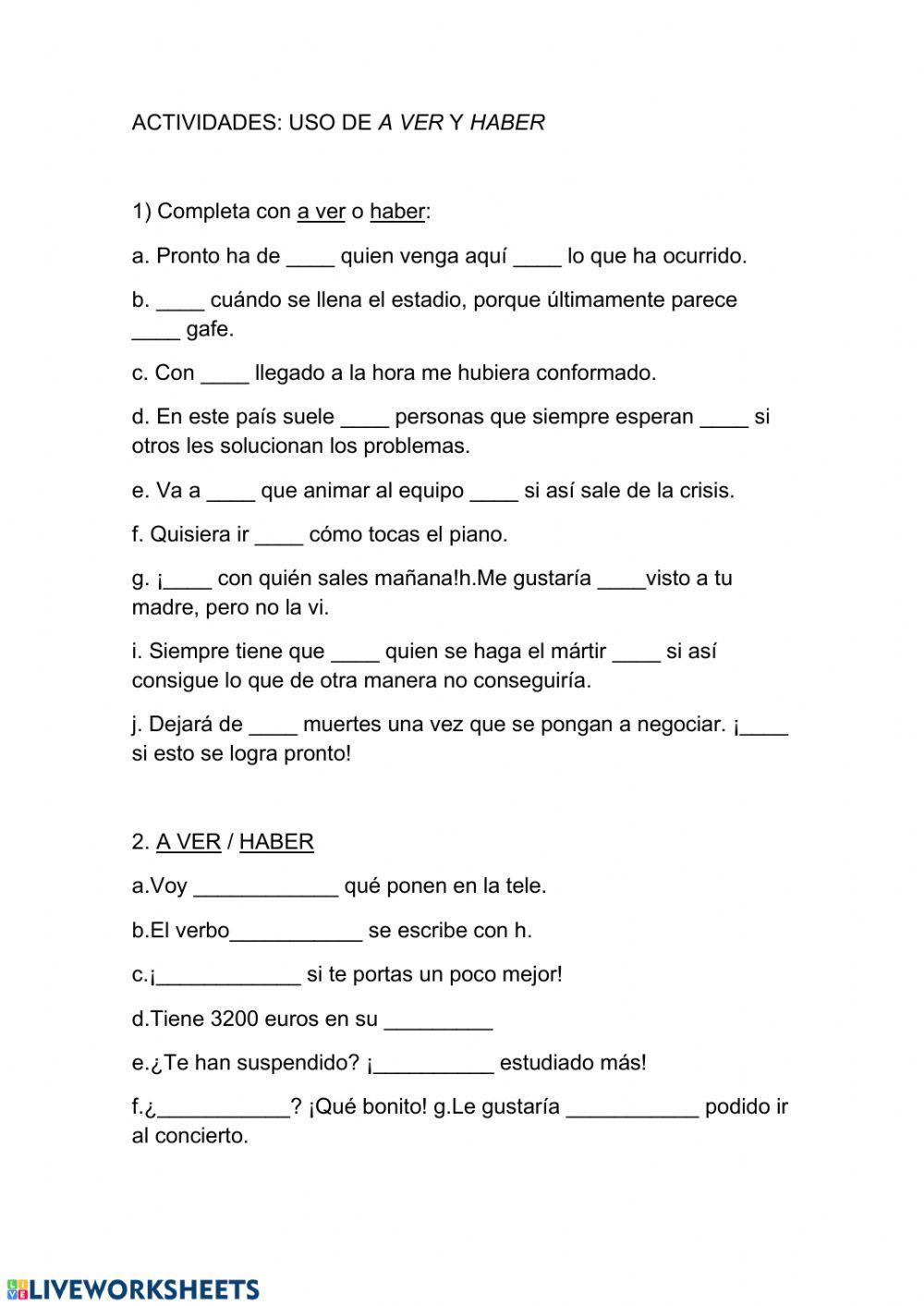 Ortografia uso a ver- haber