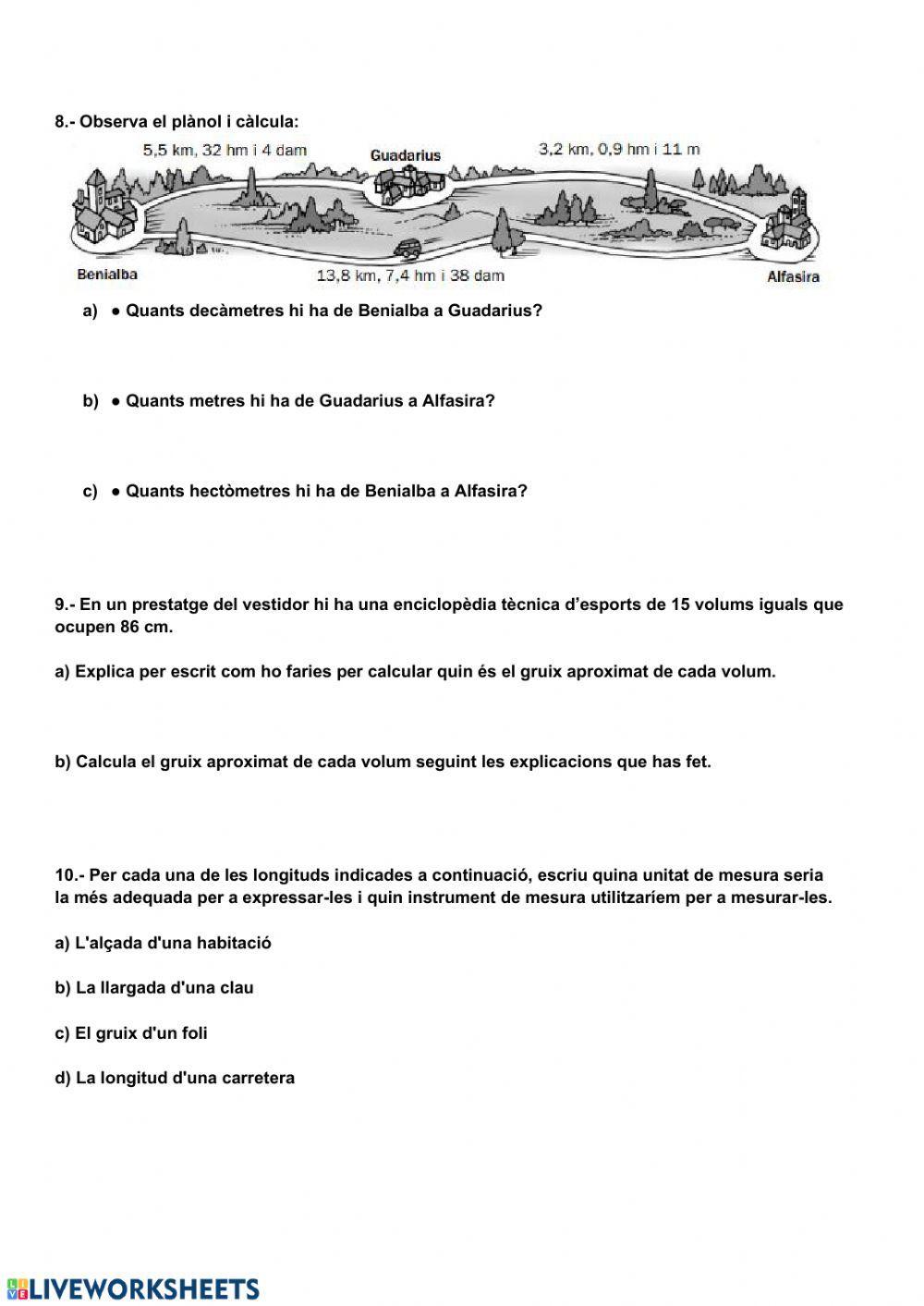 Unitats de longitud.Cicle Superior