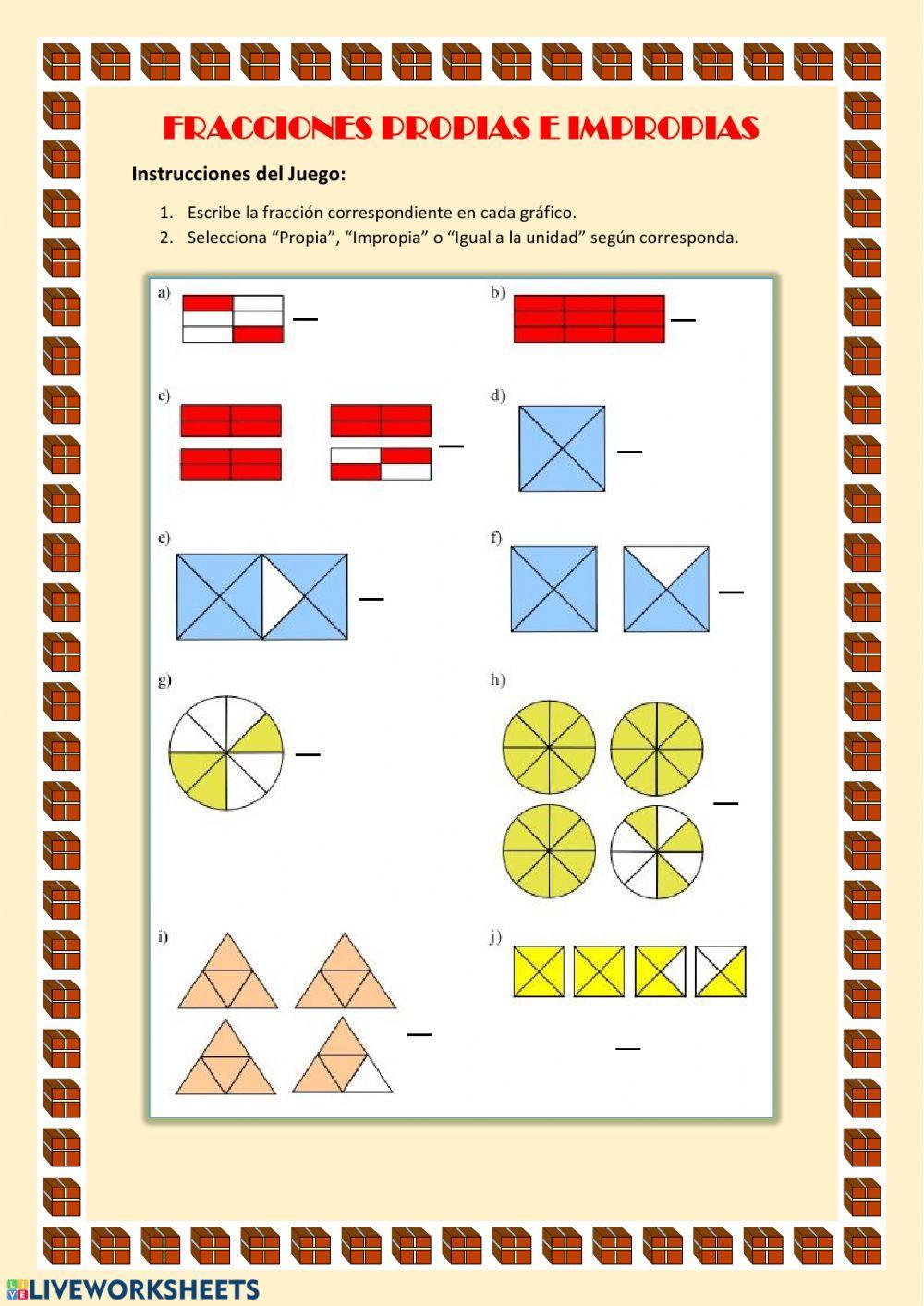Fracciones propias, impropias y aparentes