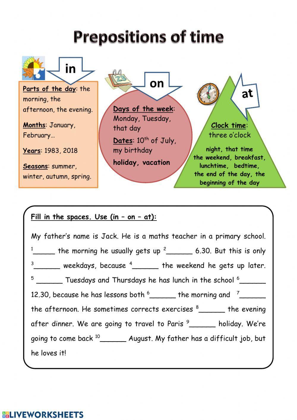 Prepositions of times