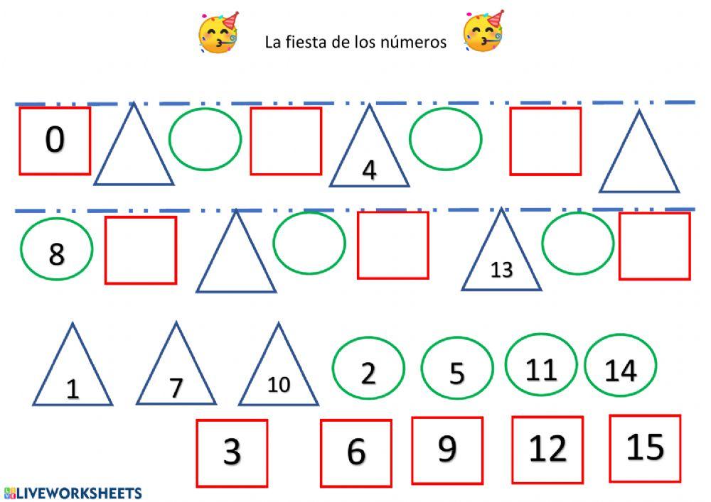 Serie numérica del 0 al 15