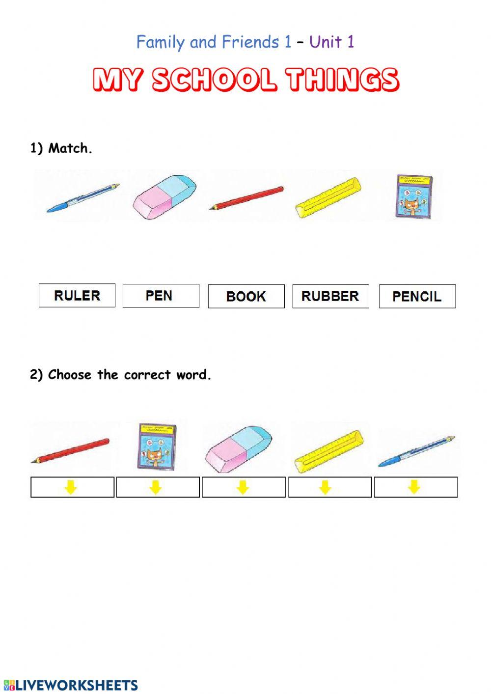 School objects f&f 1