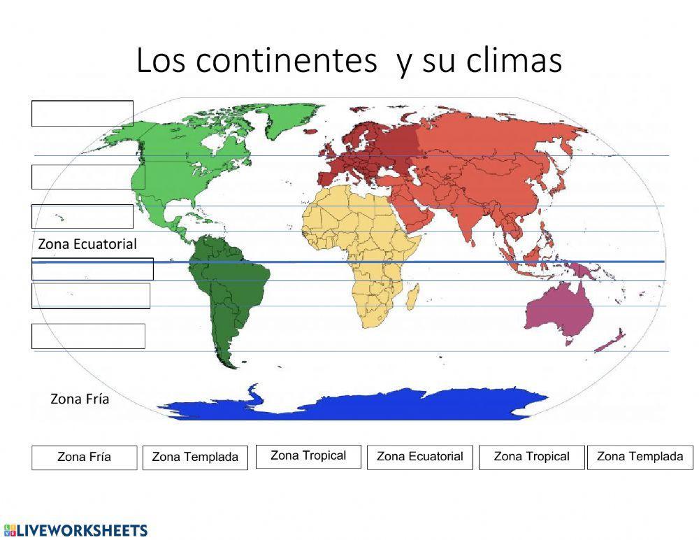 Los continentes y sus climas