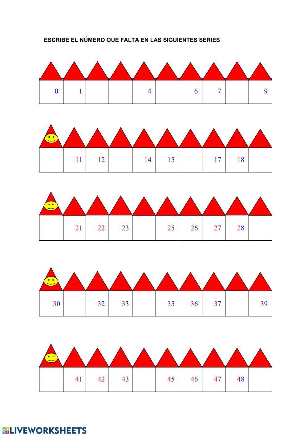 Escribe el número que falta