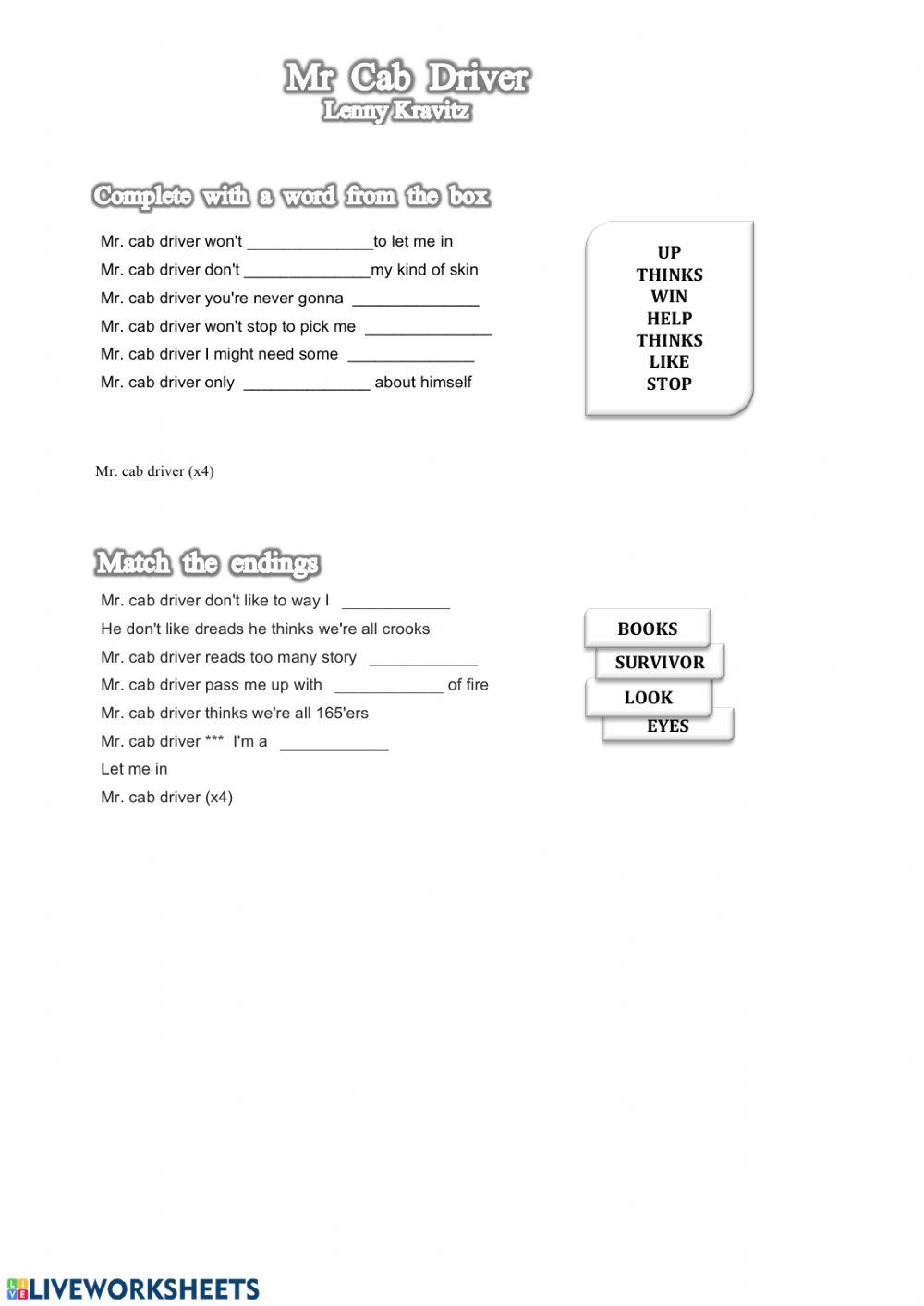 Mr Cab Driver 1 by Lenny Kravitz