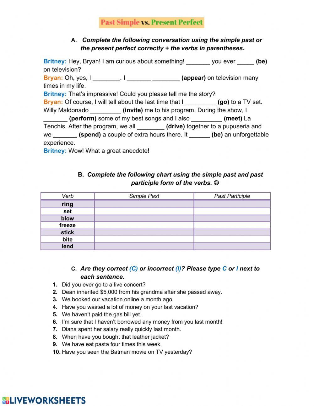 Simple Past vs Present Perfect