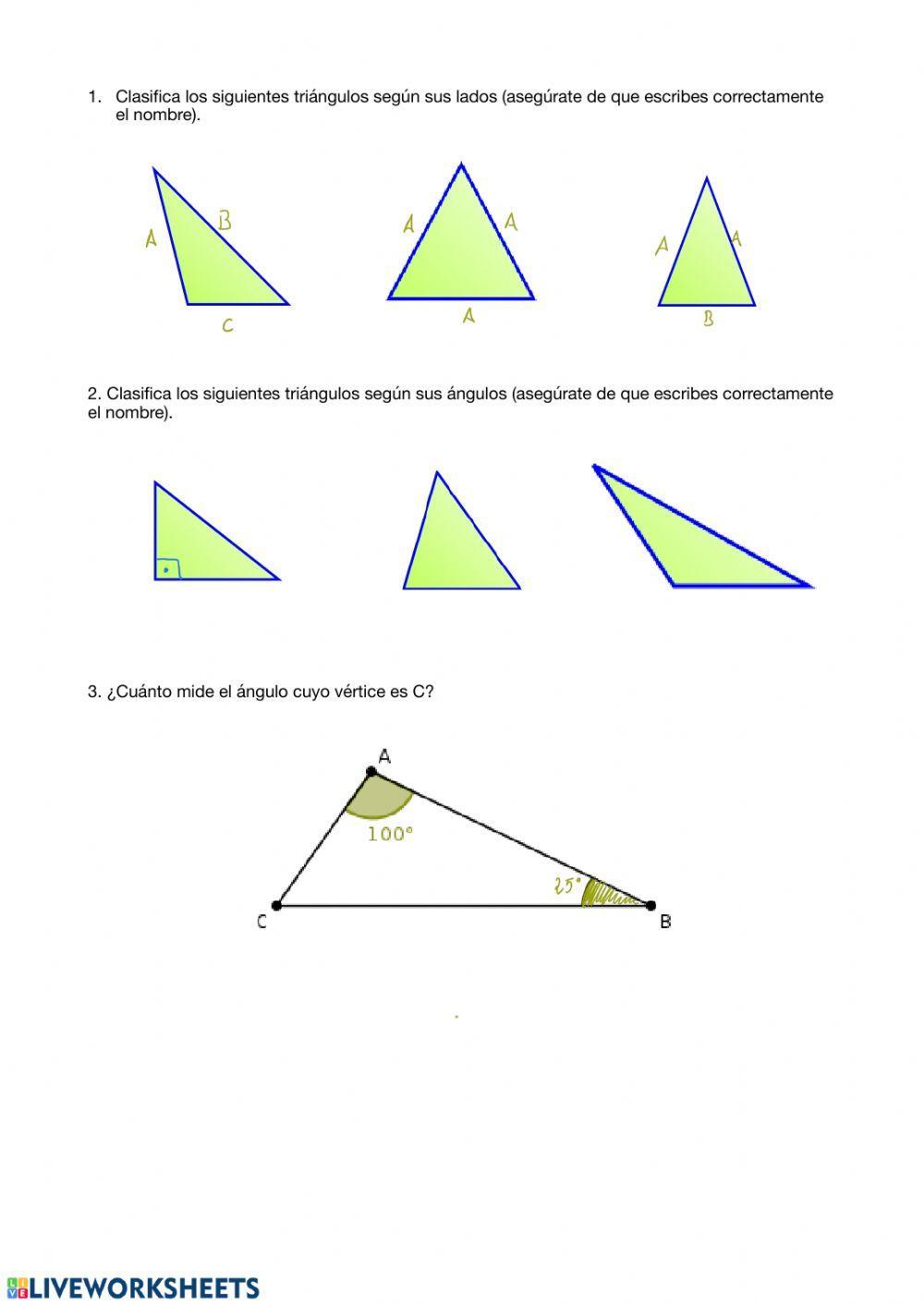 Clasificación de triángulos