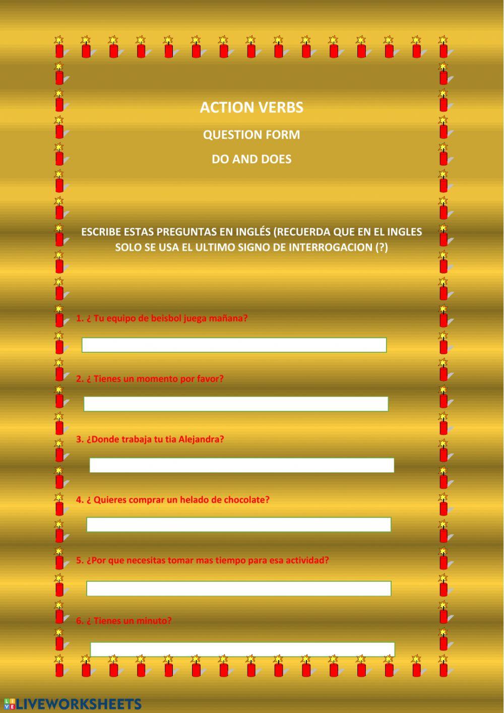 Do does worksheet | Live Worksheets