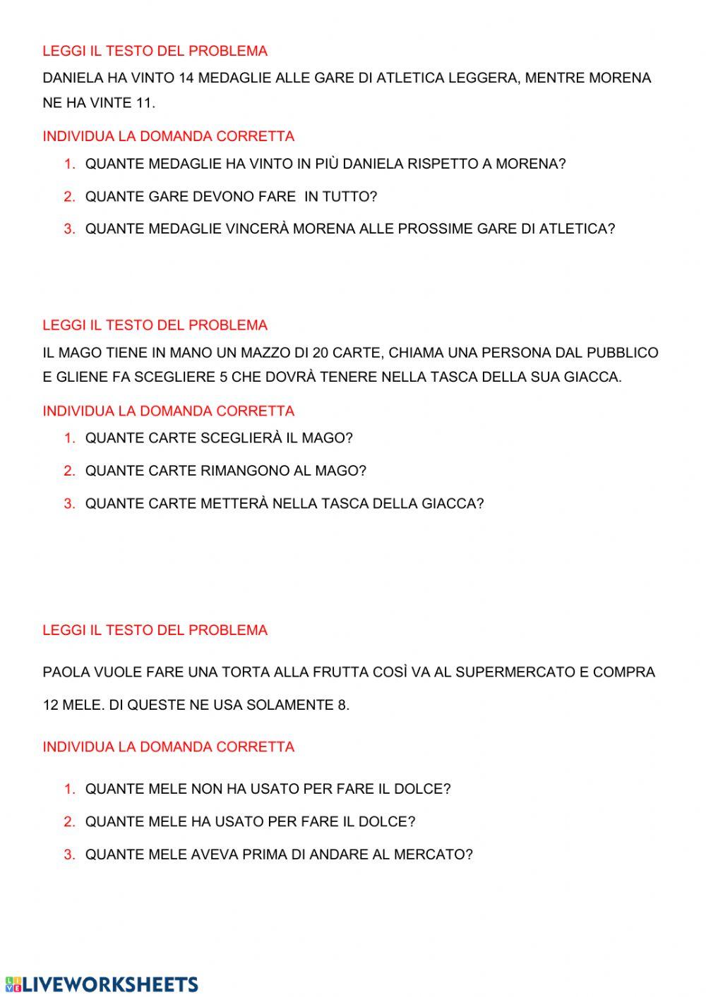 Dal testo alla domanda