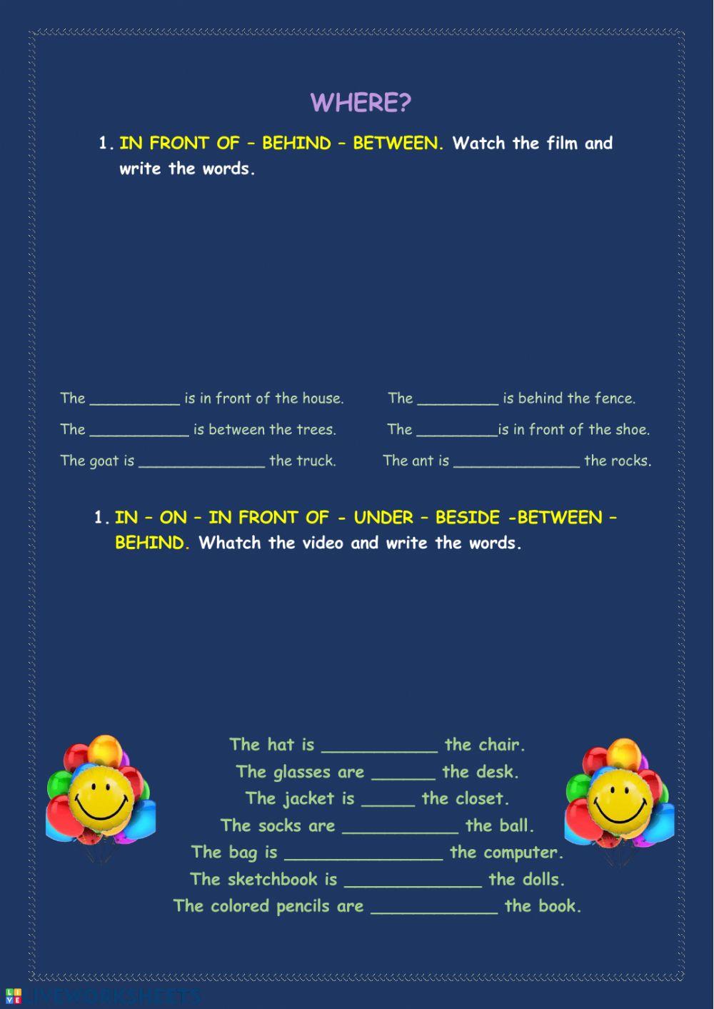 Prepositions of place
