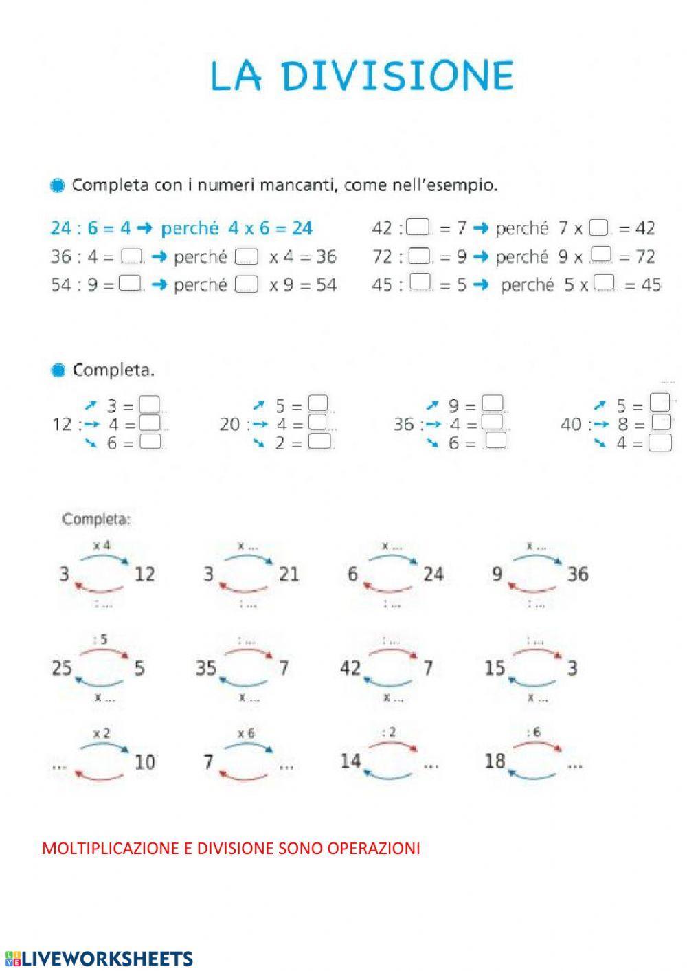 Moltiplicazioni e divisioni