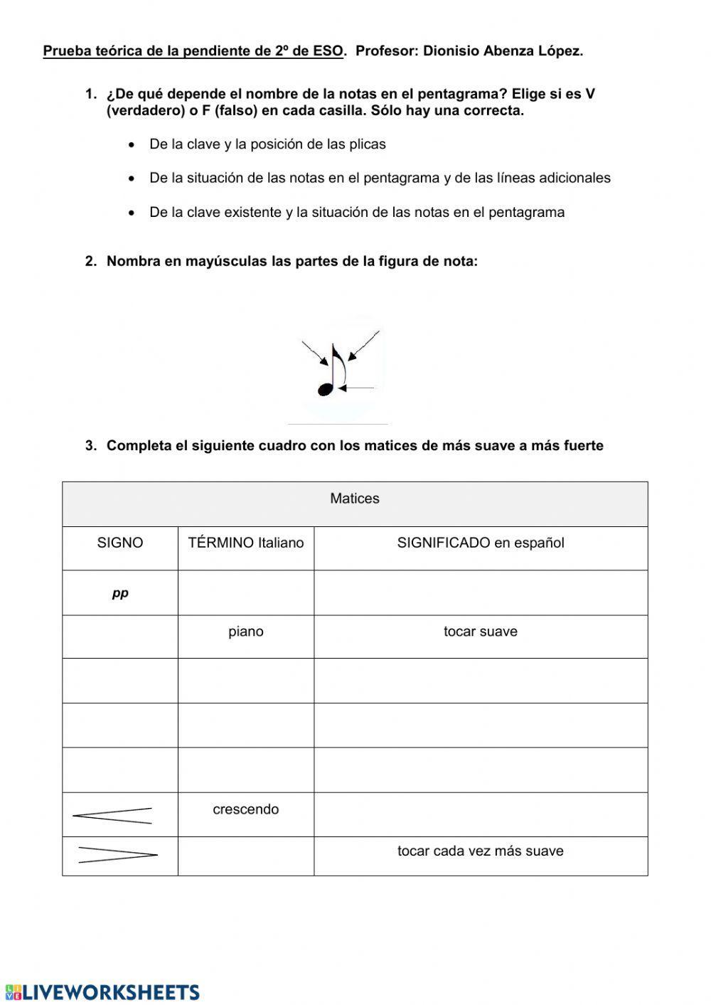 Lenguaje musical (I) 2ºESO