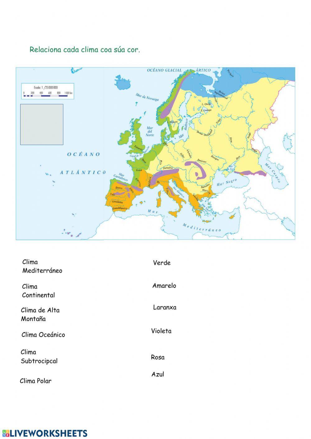 Mapa climas de Europa