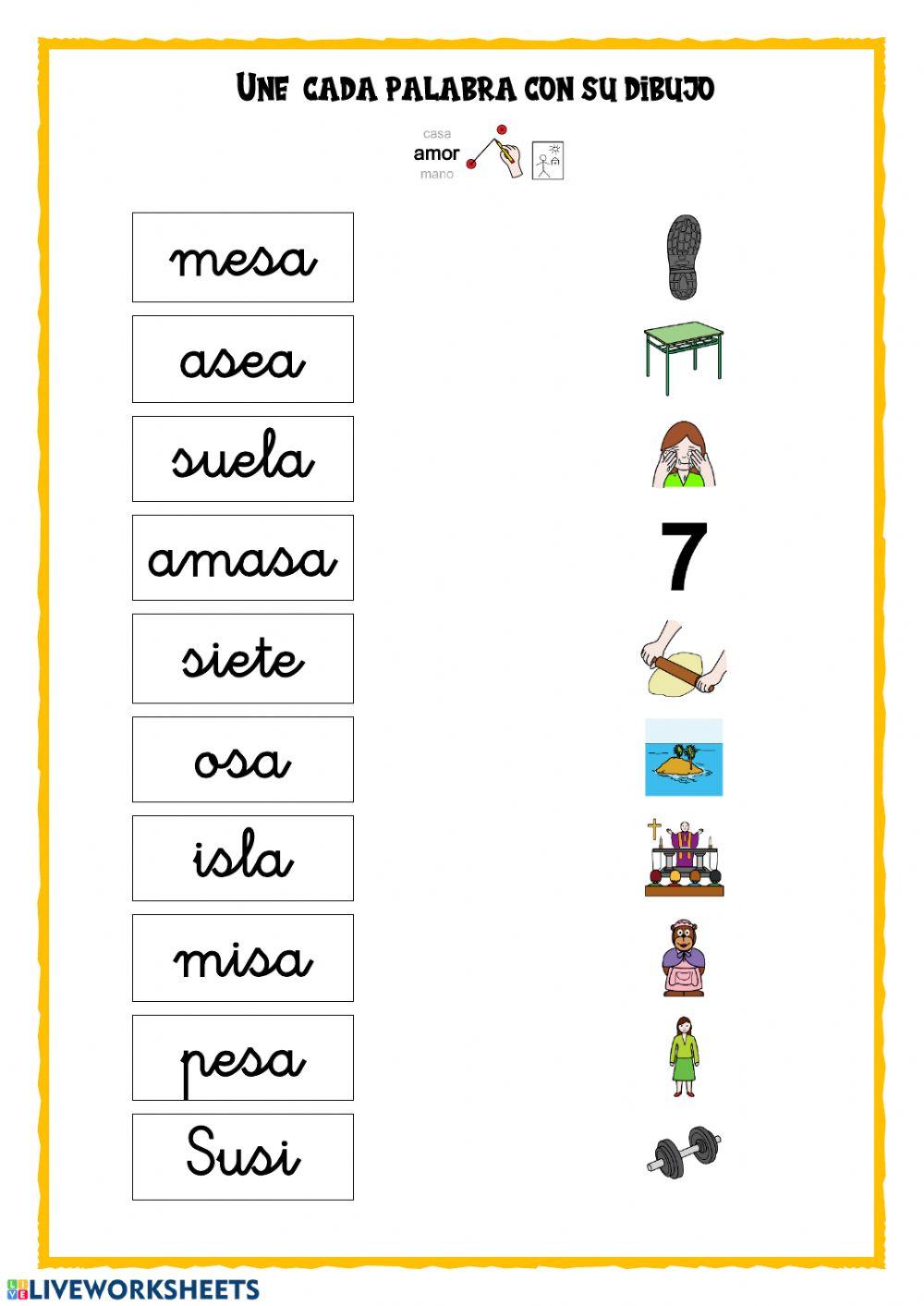 Unir palabra y dibujo