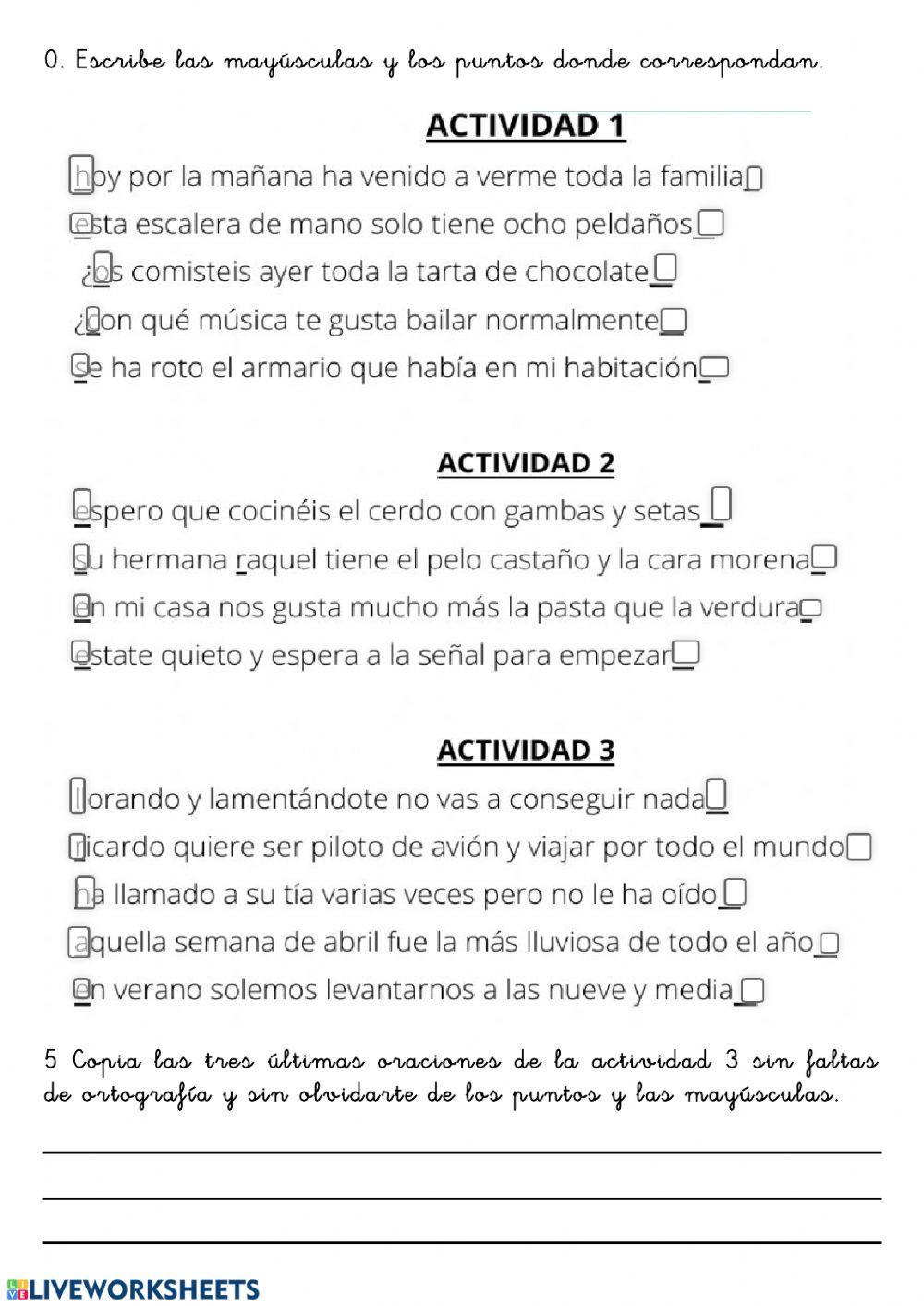 Uso de mayúsculas y los puntos