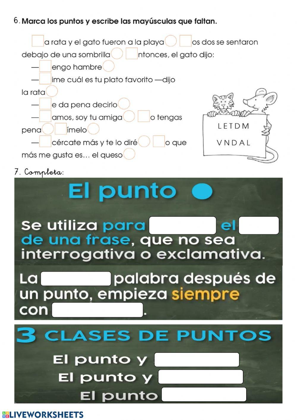 Uso de mayúsculas y los puntos