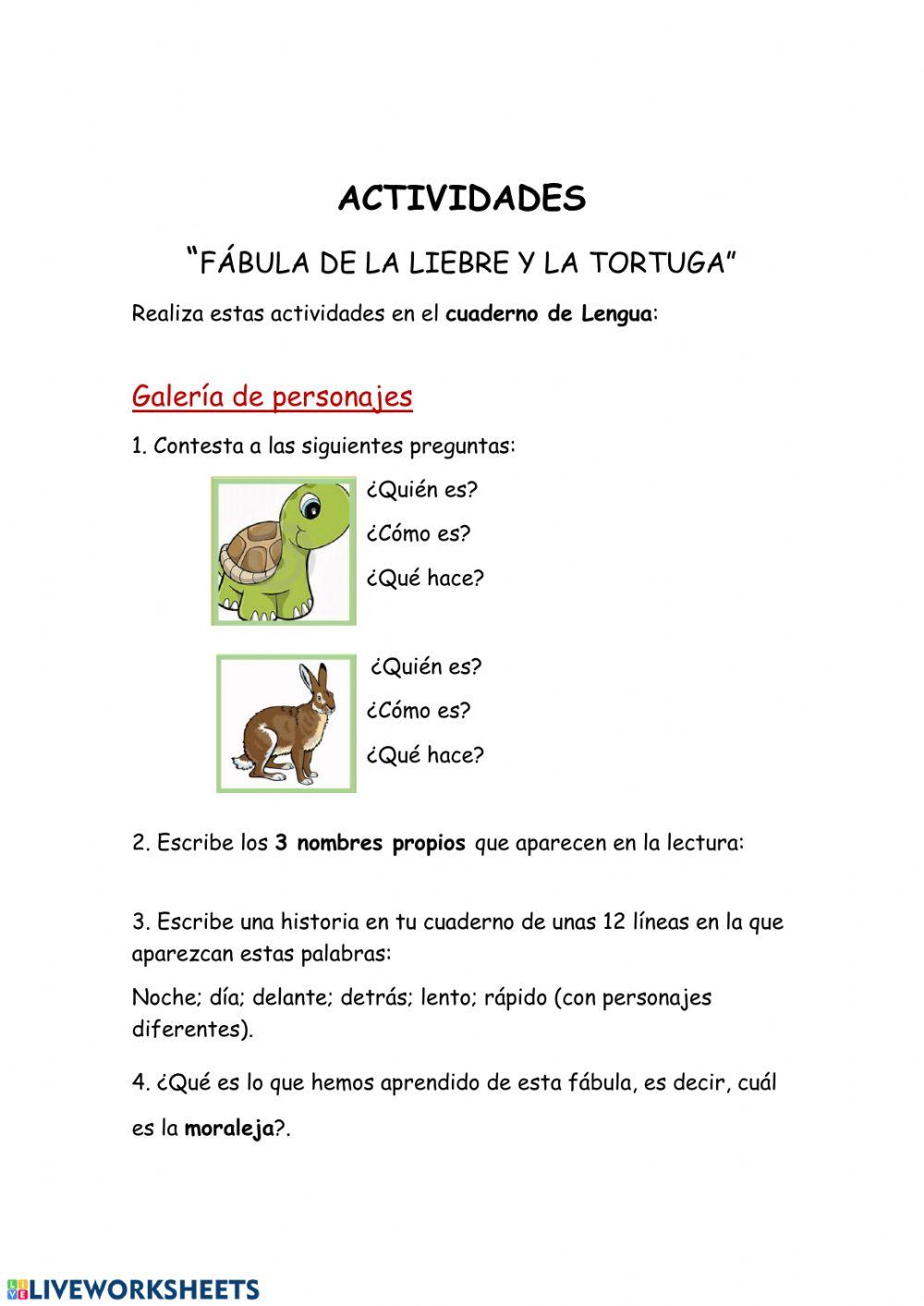 Fábula -La liebre y la tortuga-