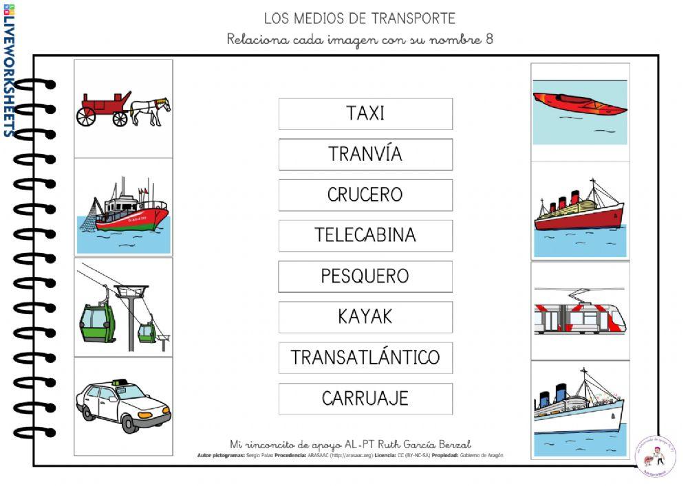 Los medios de transporte: relaciona 8