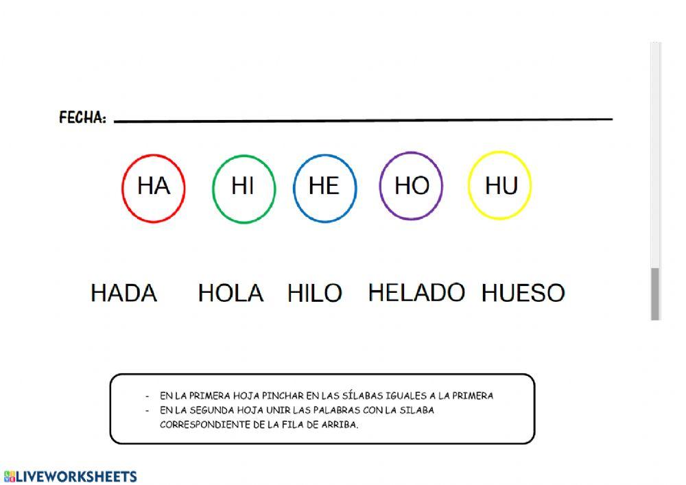 Discriminación visual silabas