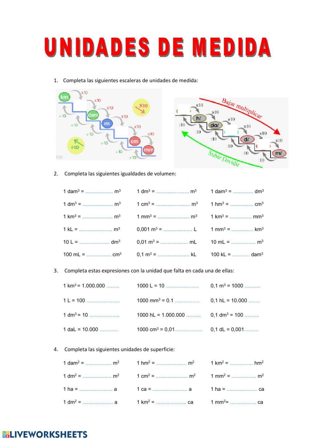 Cambios de unidades de medida