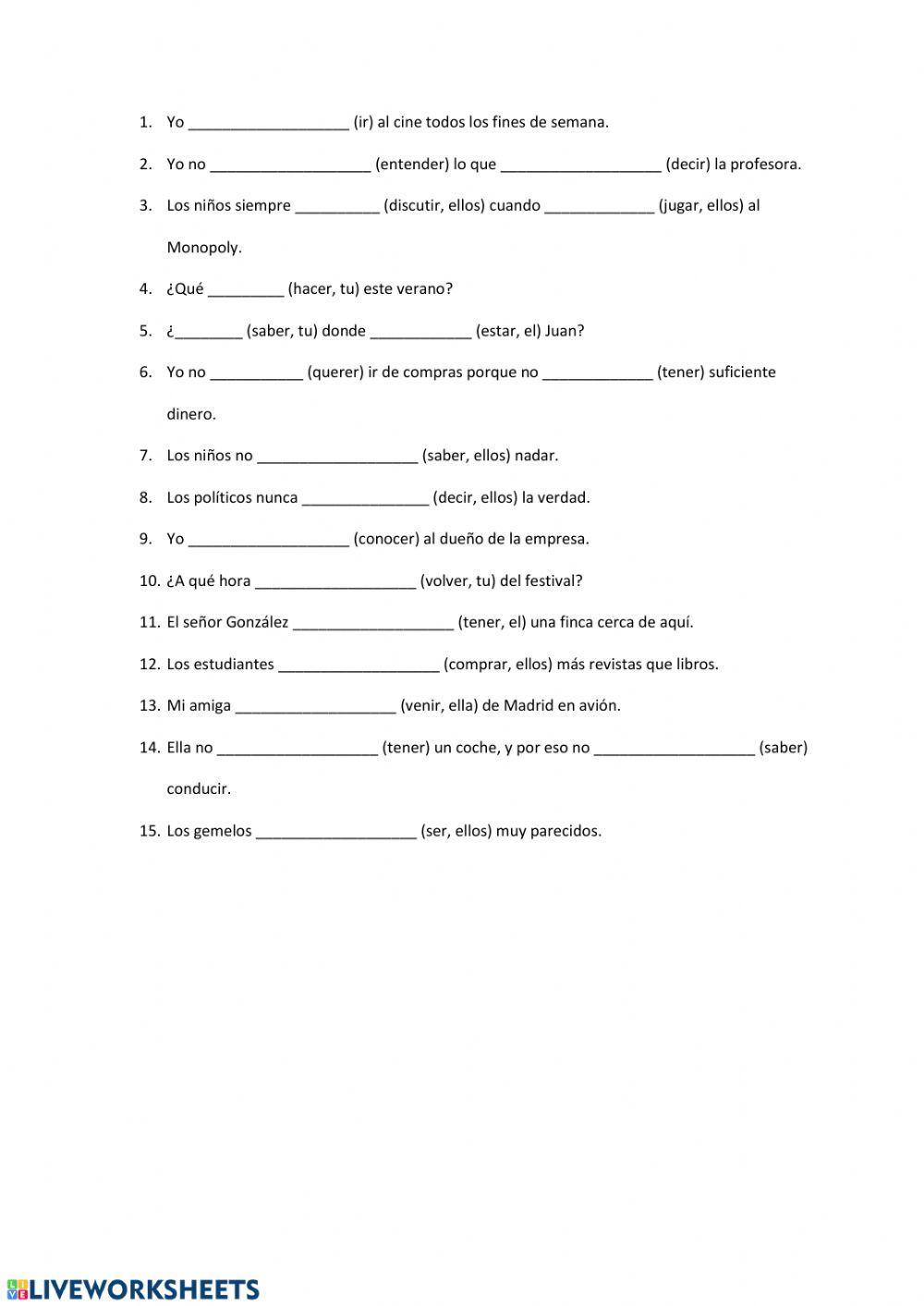 Irregular Verbs (Present)
