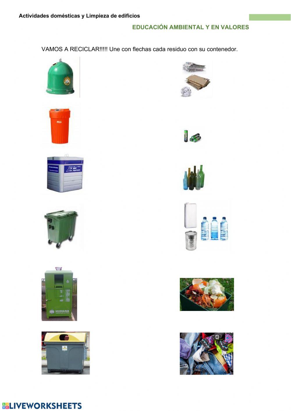 Recicla: Cubos de basura