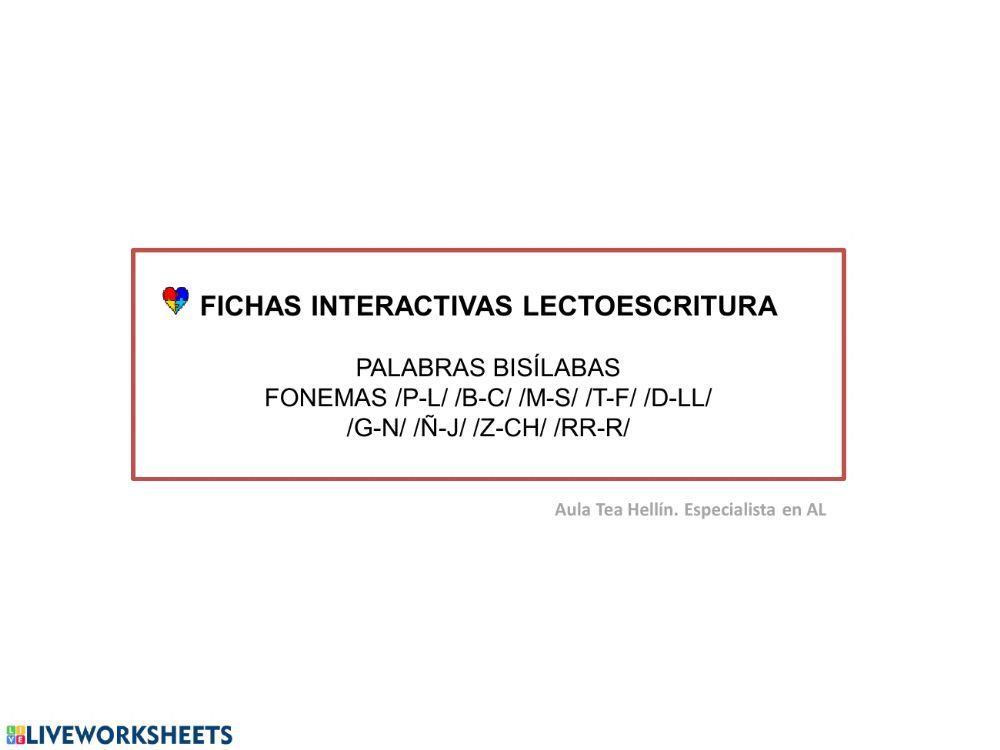 Fichas Lectoescritura Z - CH