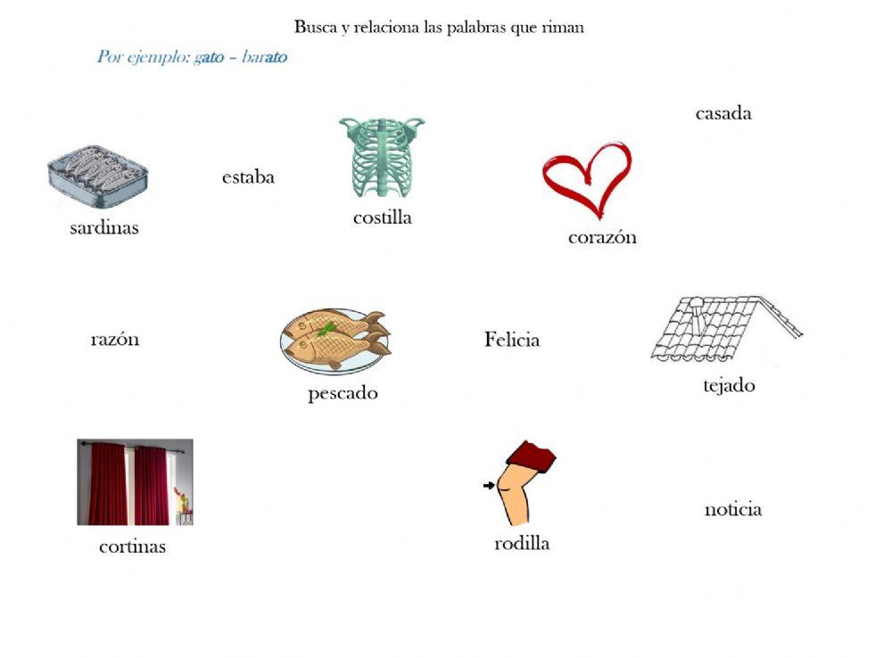 Relaciona las palabras que riman