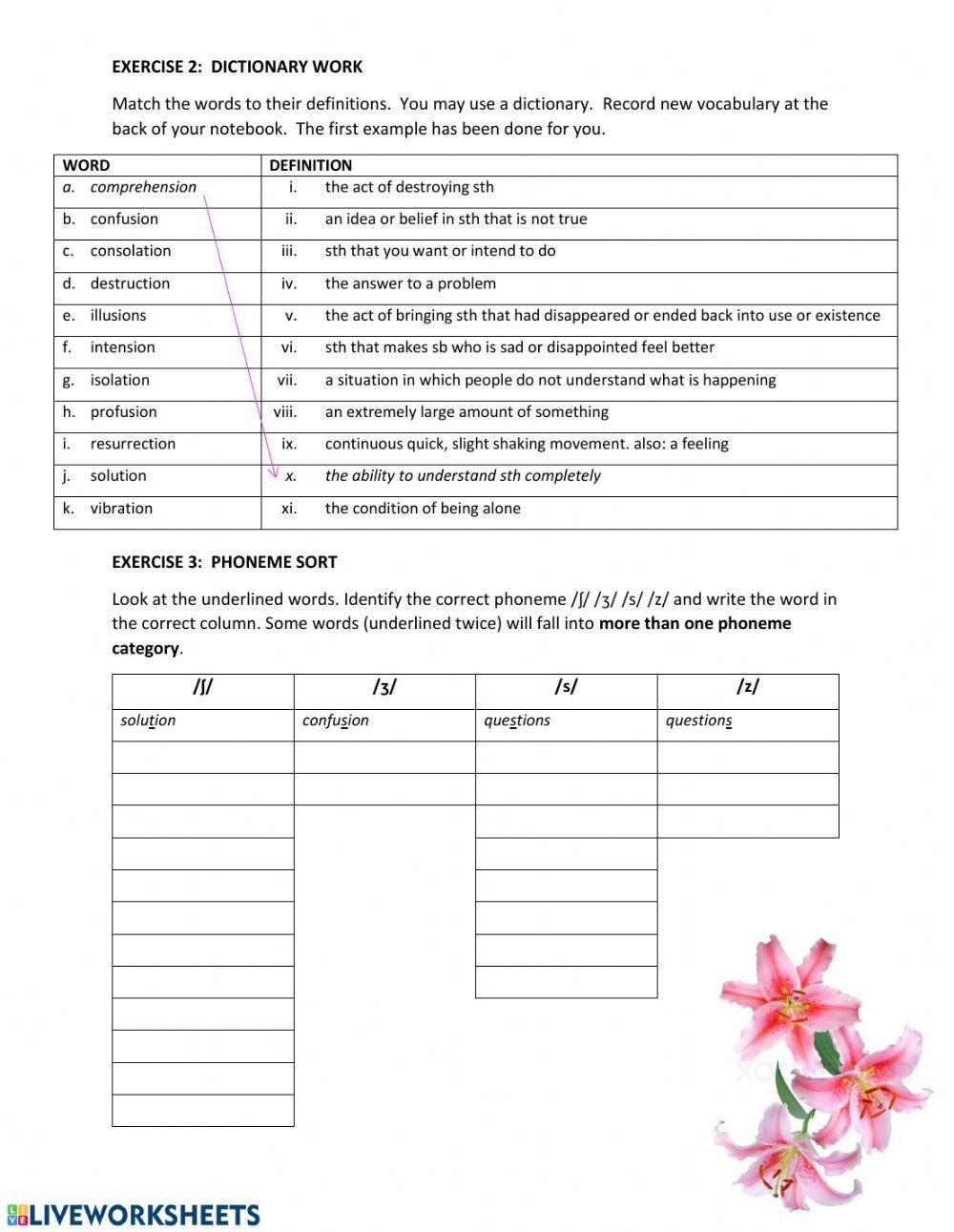 -ʃ- & -ʒ- -s- & -z-Love Profusion pronunciation activity