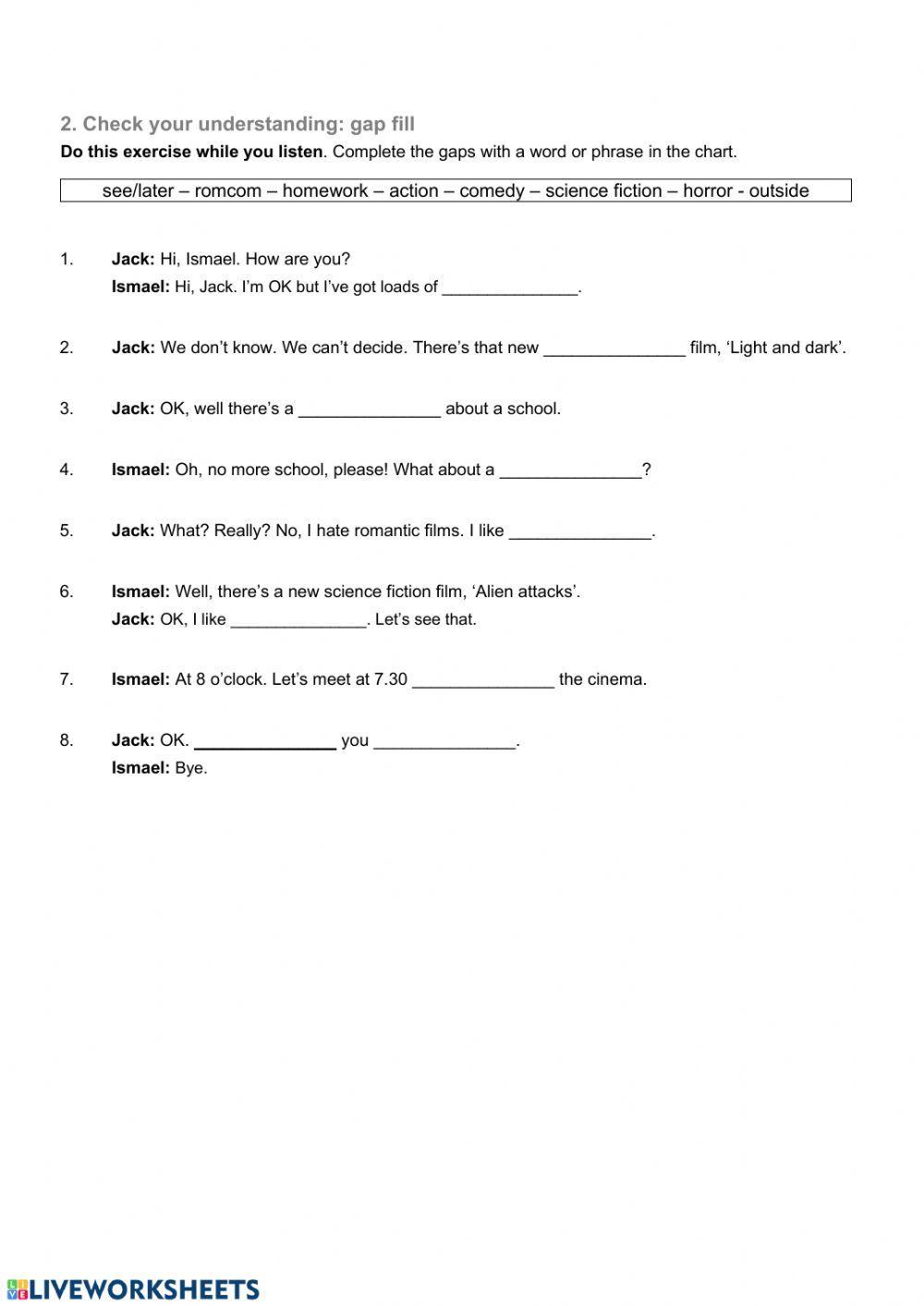 Inviting someone to the cinema