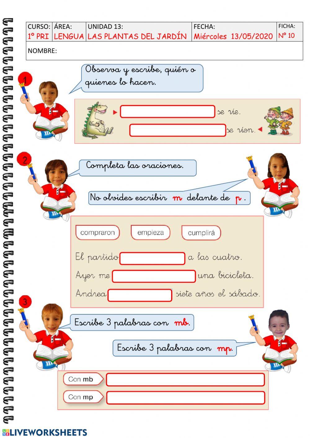 U13 Las flores del jardín ficha 10