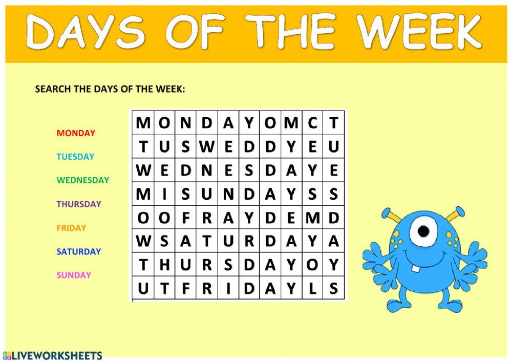 DAYS OF THE WEEK-2