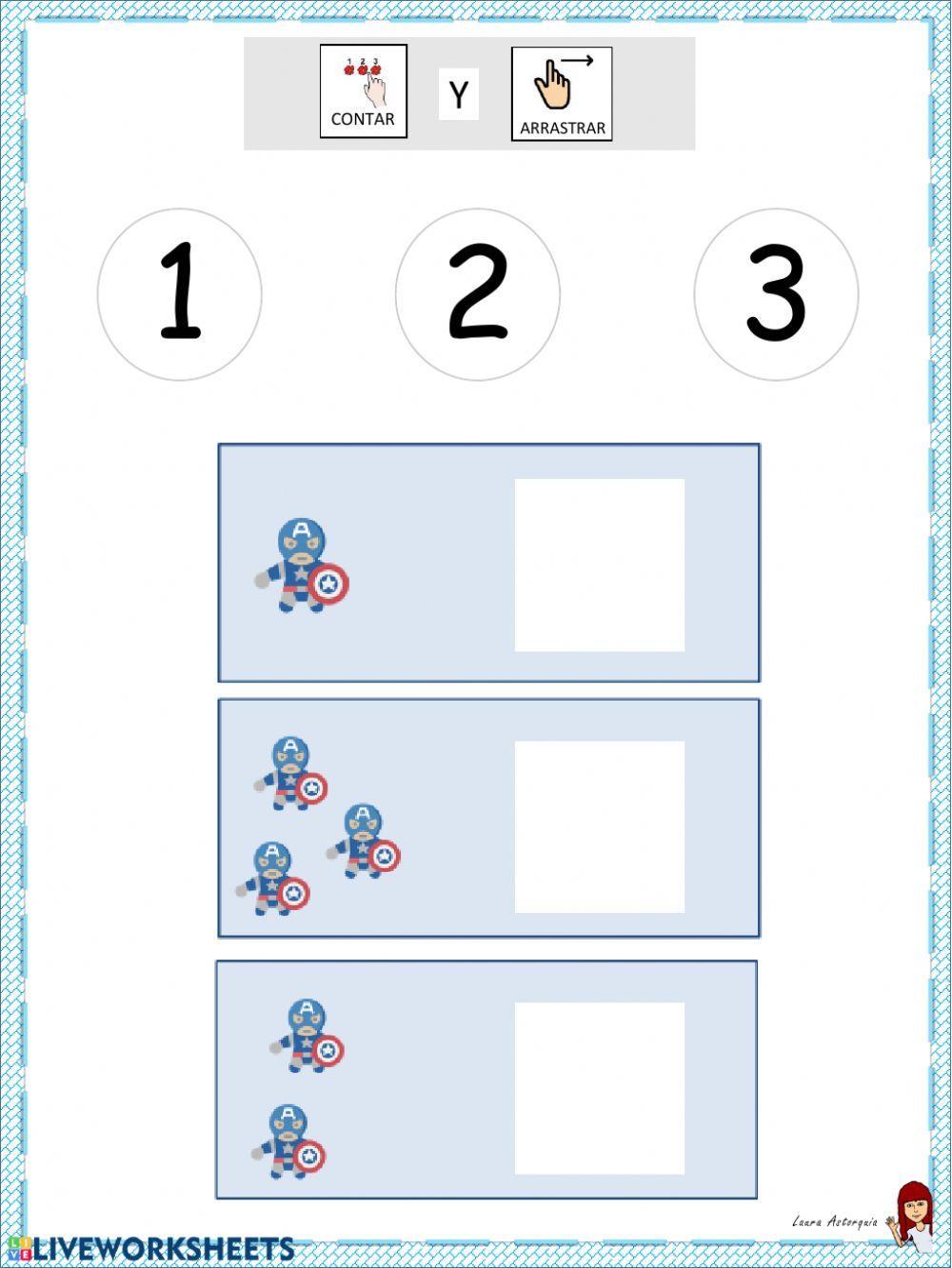 Contar súperheroes 1-3