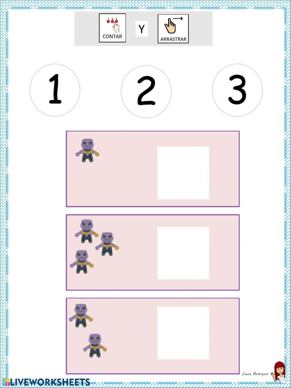 Contar súperheroes 1-3