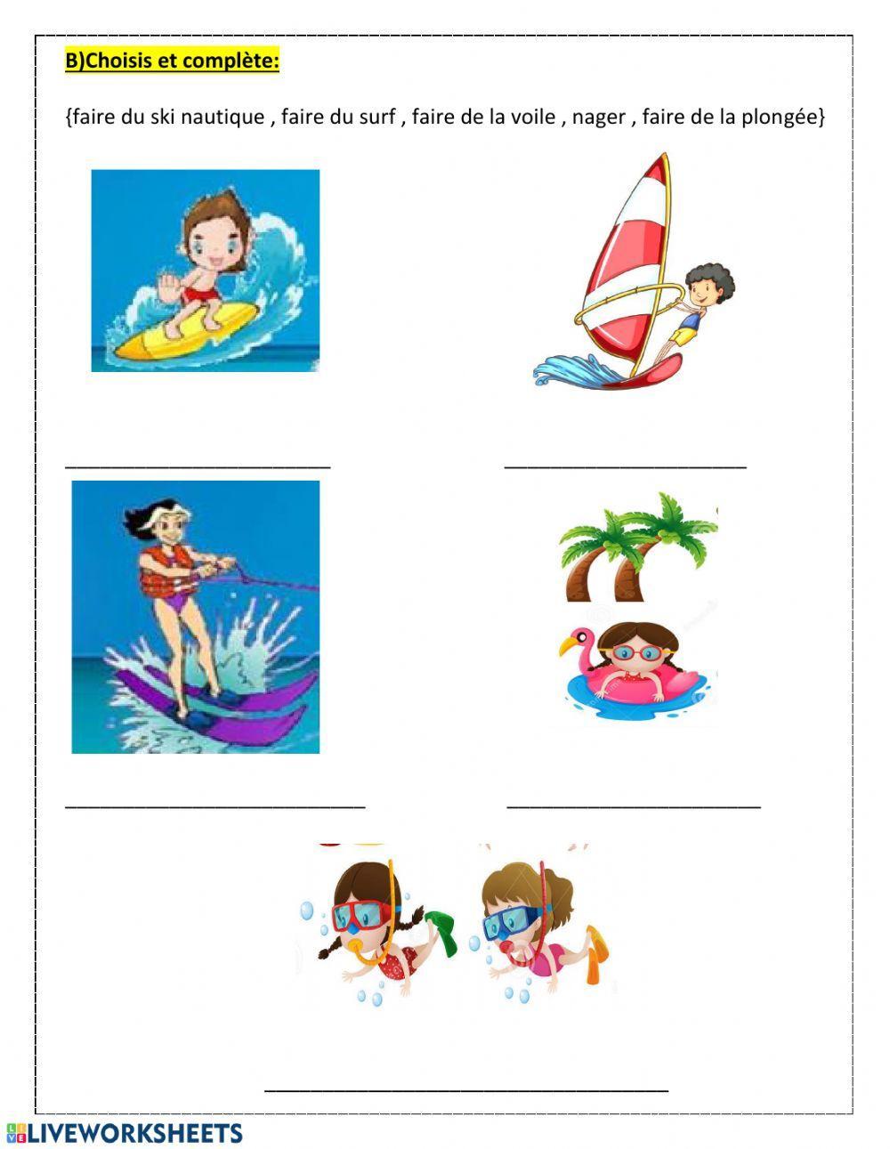 Les activitéde la plage