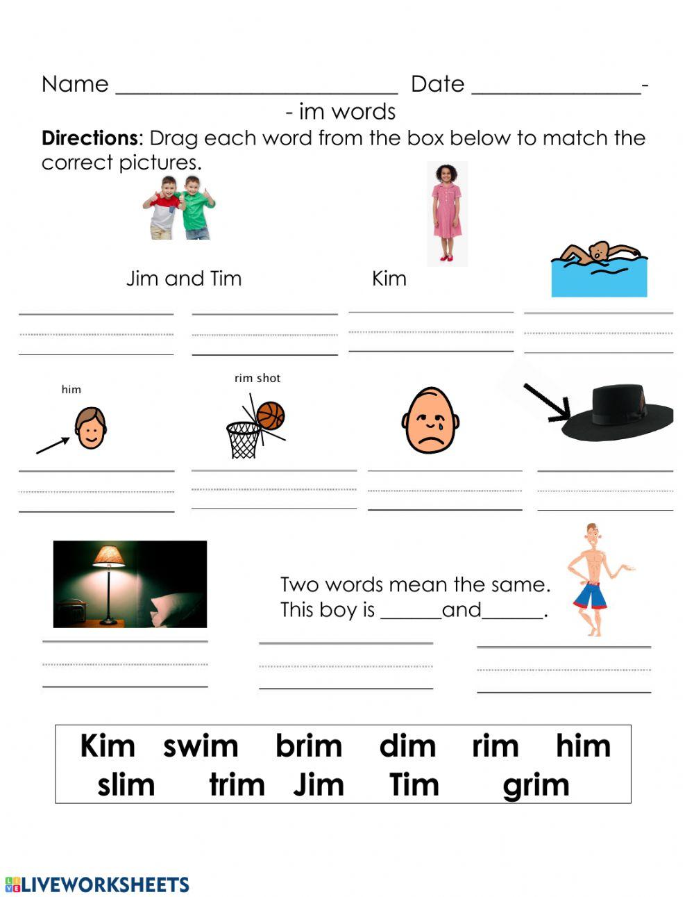 139682 | Words ending in -im | RKytka | LiveWorksheets