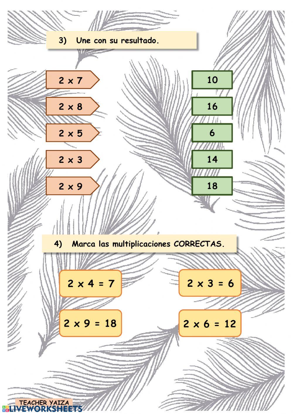 Tablas del 2 y del 5 Tablas del 2 y del 5
