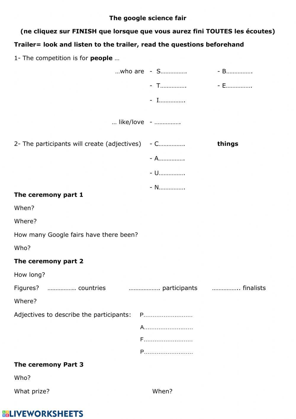 The google science fair video