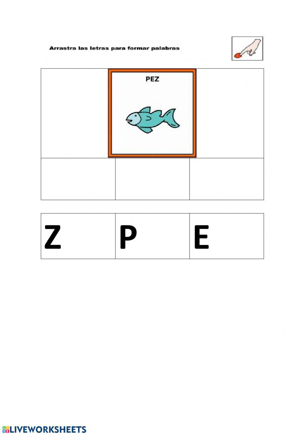 ANIMALES formar palabras