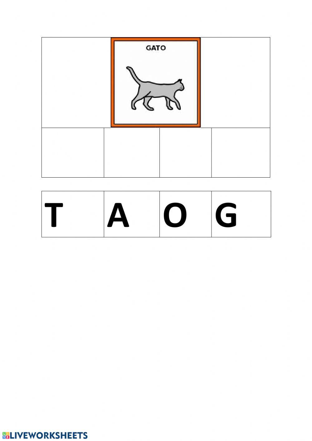 ANIMALES formar palabras