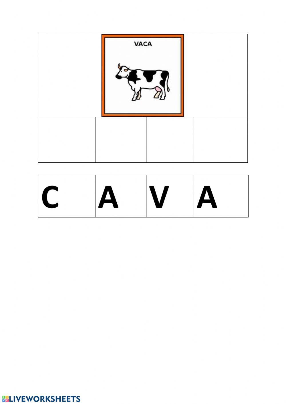 ANIMALES formar palabras