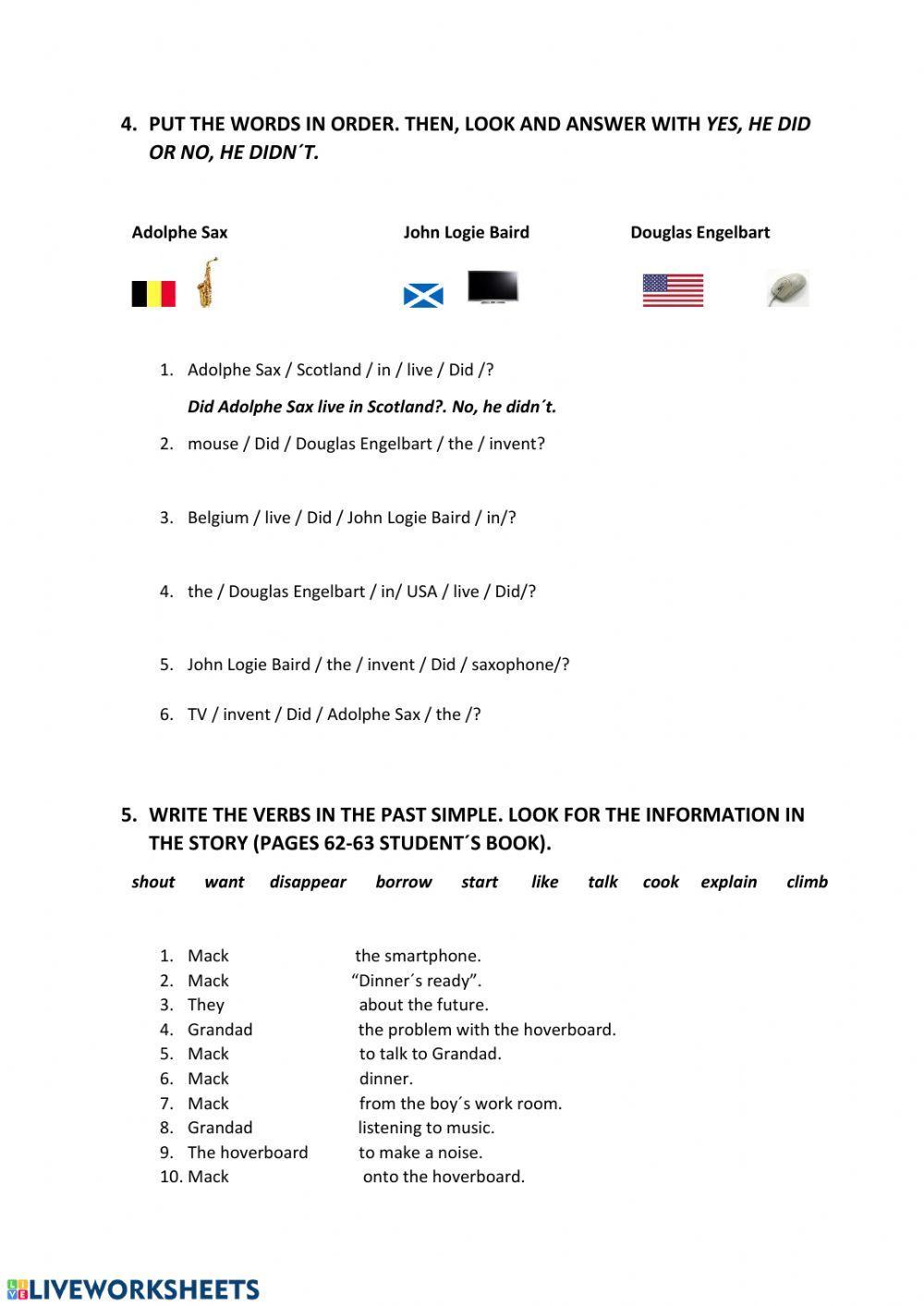 Pasado simple de verbos regulares.