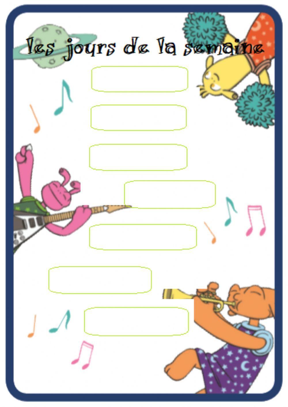 4º les jours de la semaine