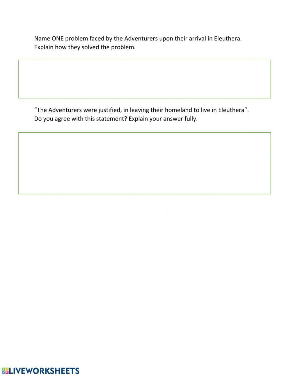 BJC Past Paper Eleutheran Adventurers