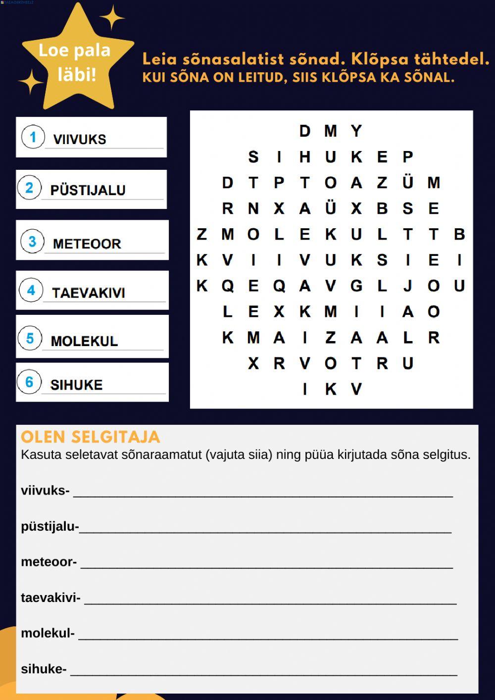 Miks sajab taevast tähti?